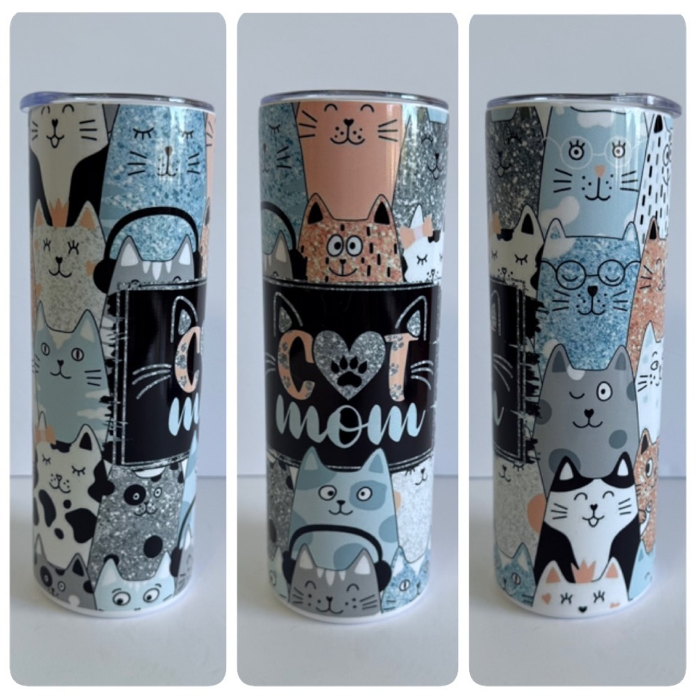 Cat Mom 20oz Skinny Tumbler